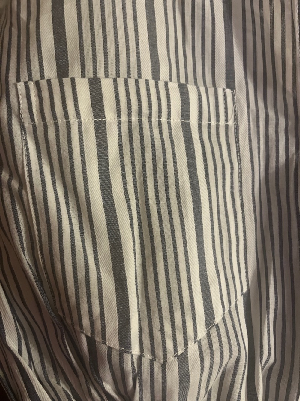 Japna Striped 100% Cotton NEW Button Up Mini Shirt Dress Pockets Collared Size S - Picture 8 of 9